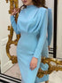 'Zosia' Ruched Turtleneck Dress - Celes Fashion